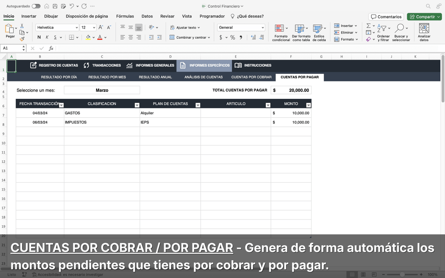 Plantilla Control Financiero