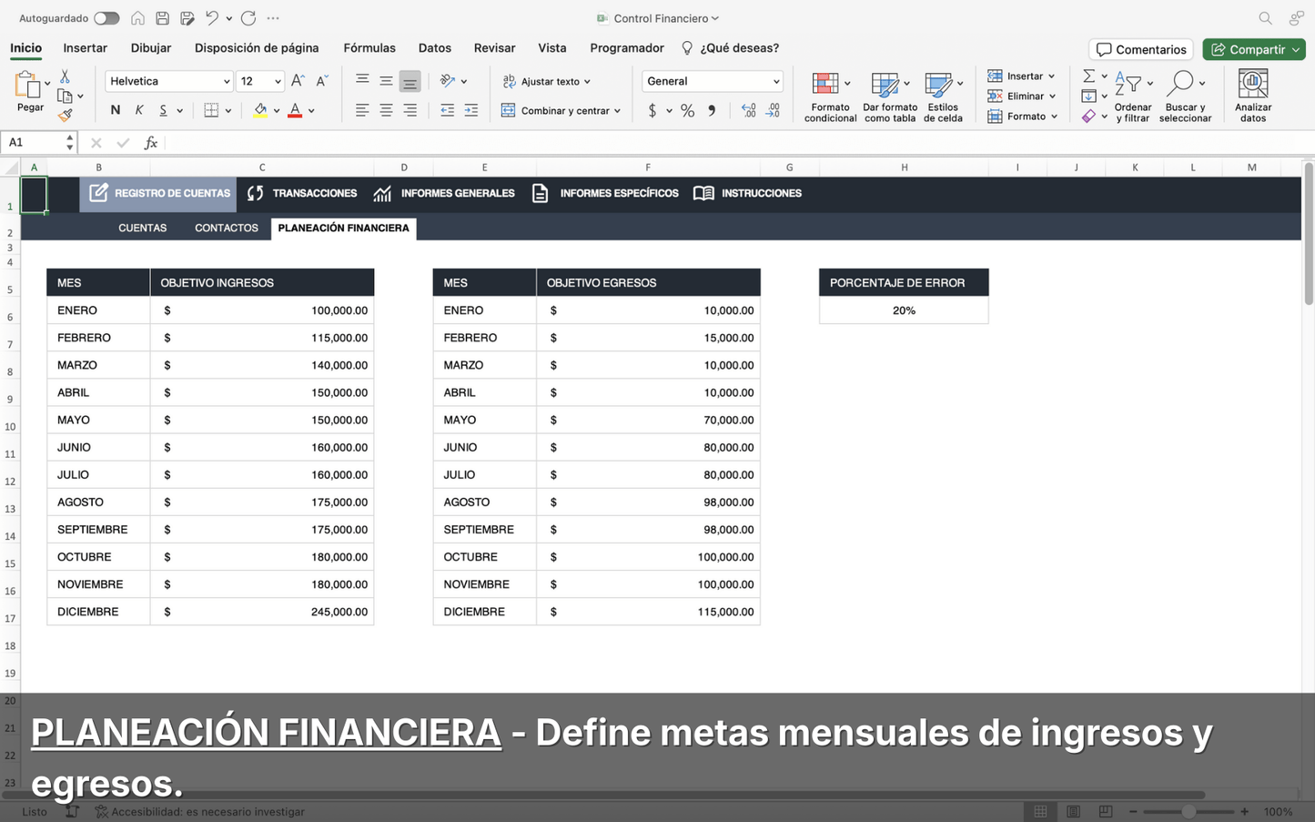 Plantilla Control Financiero