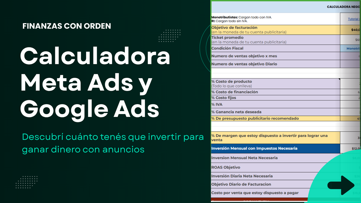 Calculadora Meta Ads y Google Ads