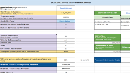 Calculadora Meta Ads y Google Ads